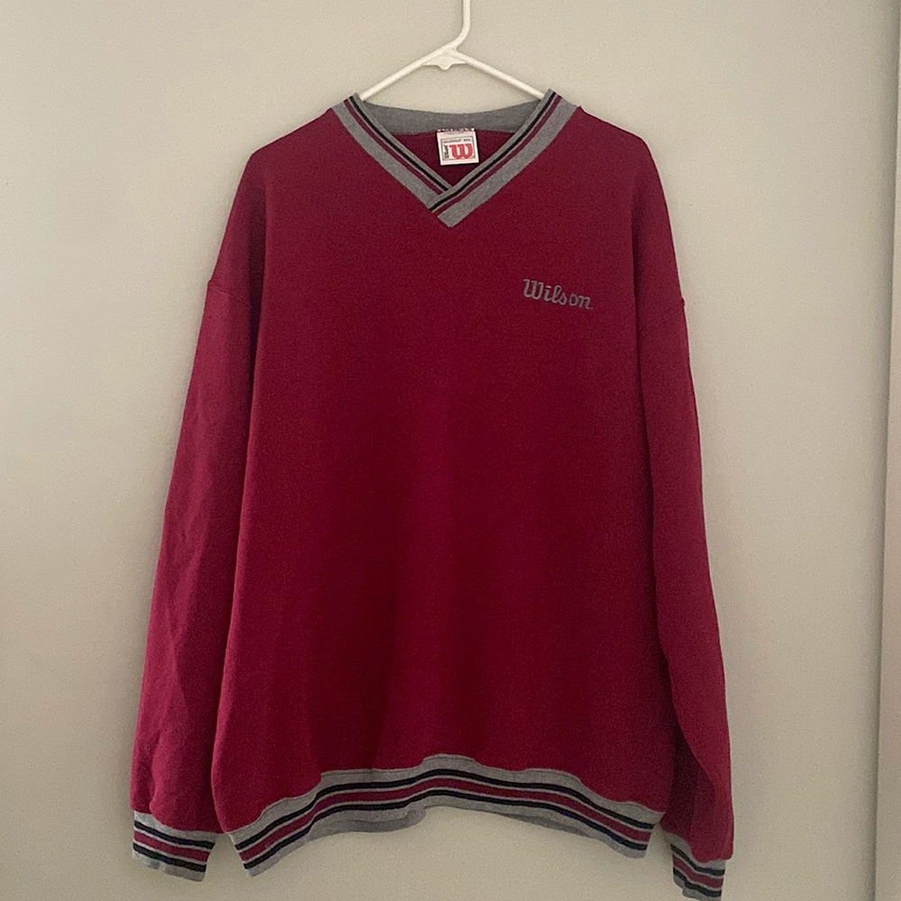 VINTAGE 90s Men’s Wilson Crewneck Size XXL Red/Crimson Tennis Golf
